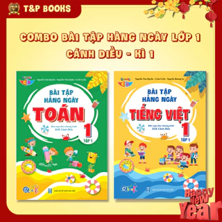 Sách - Combo Bài Tập Hằng Ngày Lớp 1 - Môn Toán và Tiếng Việt học kì 1 - Chương Trình Cánh Diều (2 quyển)