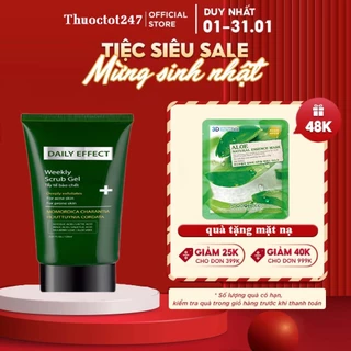 Gel Tẩy Tế Bào Chết DAILY EFFECT Da Mặt Dầu Khổ Qua Vegan Làm Sạch Da Giảm Mụn 120ml