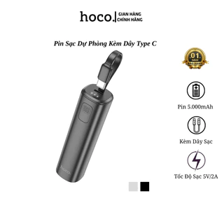 Pin sạc dự phòng mini Hoco J113, tích hợp dây sạc Type C, nhỏ gọn tiện lợi, dung lượng 5000mAh.