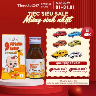 hộp siro tăng cân 9 vitamin TP Thái Lan chính hãng giá tốt - Dùng được cho bé từ 6 tháng tuổi