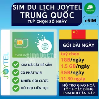 [GÓI DÀI NGÀY] Sim du lịch Trung Quốc không giới hạn internet không chặn Facebook Google tuỳ chọn từ 11-30 ngày