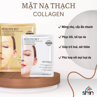 [COMBO 10] Miếng mặt nạ thạch trong suốt Collagen cao cấp, dưỡng trắng, cấp nước, làm mịn da của hãng Bioaqua