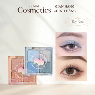 Bảng Phấn Mắt Má Hồng Gogo Tales GT426 4 Màu Kim Tuyến Kèm Bảng Phấn Má 2 Trong 1 Cho Người Mới Bắt Đầu