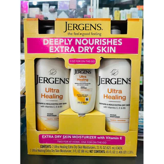 Sữa Dưỡng Thể Cho Da Khô Jergens Ultra Healing Extra Dry Skin Moisturizer 621ml Và 88ml Mỹ