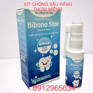 Xịt chống sâu răng, sún răng, thơm miệng hiệu quả Midikid Dr.Dentist Bibona Star Samukid Nano chăm sóc răng miệng 30ml