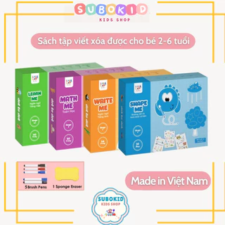 Đồ chơi tập viết xoá thông minh xóa được Montessori 54 trang kèm bút và mút xóa