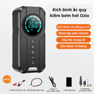 Kích bình ắc quy ô tô kiêm bơm hơi OZIO, bộ kích điện và bơm lốp ô tô 10000mAh