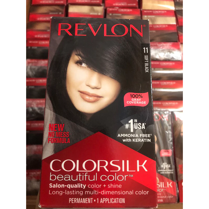 Thuốc nhuộm tóc đen Revlon 3D Colorsilk Soft Black - USA