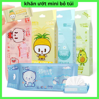 Khăn ướt mini bỏ túi tiện lợi, cotton mềm mại dùng được cho bé