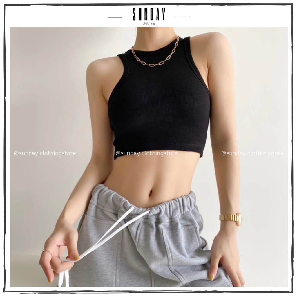 Áo Croptop Nữ Ba Lỗ Sát Nách Cổ Tròn Basic Dễ Phối Đồ - Sunday Clothing AO029