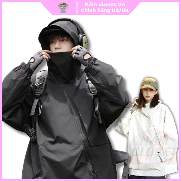 Áo khoác gió 2 lớp cao cấp form rộng nam nữ unisex kiểu dáng basic chống nắng chống tia UV - NAM030
