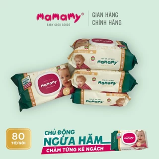 KHĂN ƯỚT MAMAMY LOẠI 80 TỜ KHÔNG MÙI DÀNH CHO BÉ