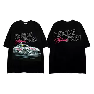 AB HOUSE - Áo thun 300gsm RACING TEAM  form rộng  thời trang nam, nữ Cổ Tròn Cotton Unisex