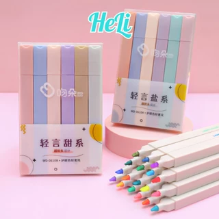 SET 6 BÚT HIGHLIGHT ĐÁNH DẤU, TRANG TRÍ SỔ NHIỀU MÀU SĂC