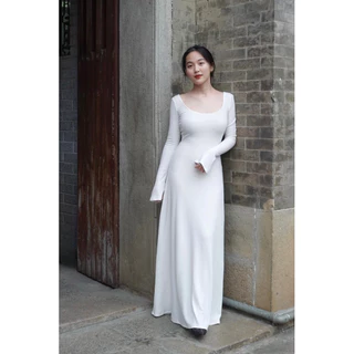 Đầm thun dệt tay dài loe nhẹ Flared dress - Ore.wardrobe