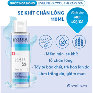 Toner Eveline Glycol Therapy 5% se khít chân lông 110ML