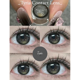 TYRIA Kính Áp Tròng Nn Xám Nâu , Lens FULL ĐỘ CẬN ( Kèm Khay Đơn + Khay Dụng Cụ )