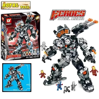 Đồ Chơi Lắp Ráp Kiểu LEGO Mô Hình Robot Người Sắt Biến hình HulkBuster Iron Man Machine Mk85 LY76013 Với 632+ Mảnh Ghép