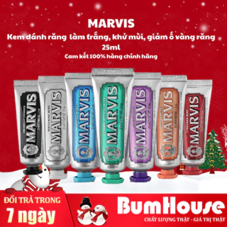 Kem Đánh Răng Marvis Mini 25ML - Đủ 8 Hương Vị, Sạch Răng Thơm Miệng Trắng Răng, Nhỏ Gọn Cho Du Lịch (Tuýt No Box)