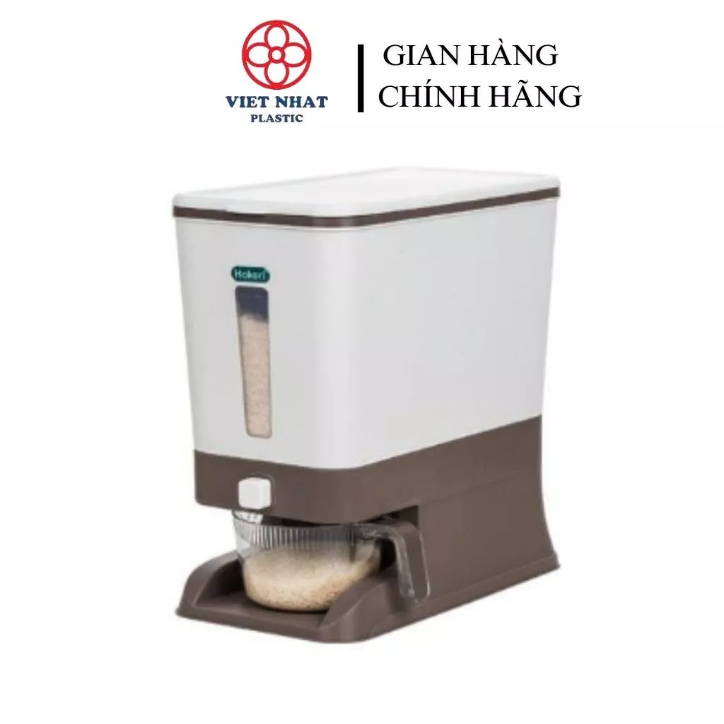 thùng đựng gạo nhựa 10L đựng thực phẩm khô, ngũ cốc tiện ích, thùng gạo kèm cốc.kimbao