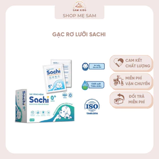 Gạc rơ lưỡi Sachi thành phần tự nhiên, làm sạch, kháng khuẩn bảo vệ nướu răng miệng cho bé  - Sam Kids