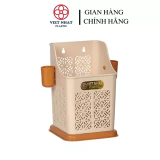 ống đựng đũa thìa muỗng vuông nhật 2 ngăn kèm ống tăm nhựa Việt Nhật (MS: 2763)