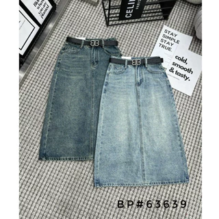 CHÂN VÁY JEANS DÁNG DÀI KÈM ĐAI B HÀNG QCL1 MS28100