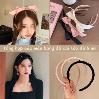 Băng đô cài tóc phong cách Hàn Quốc/bờm tóc satin đính nơ tiểu thư nhiều mẫu sang trọng - phụ kiện thời trang cho nữ