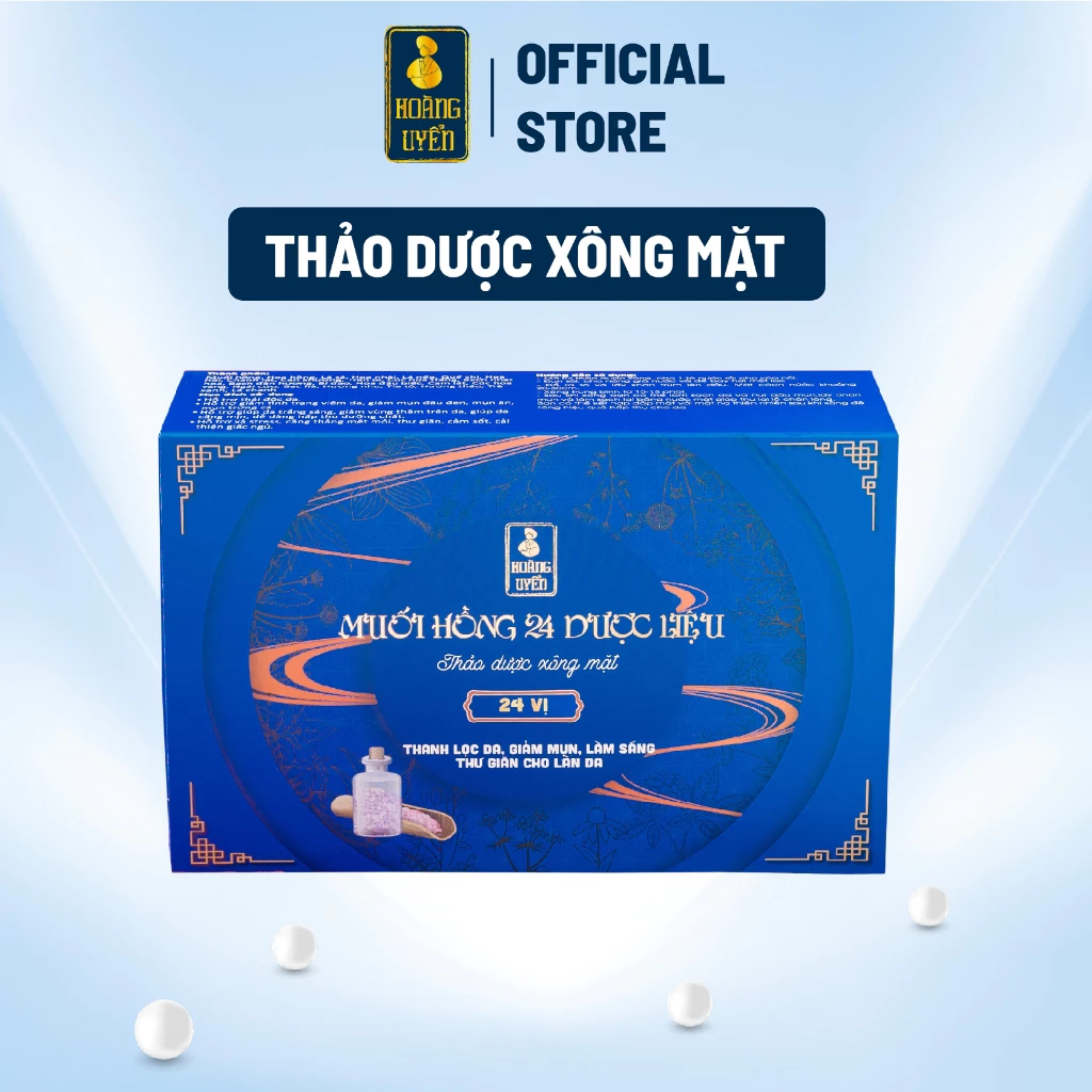 Thảo Dược Xông Mặt Hoàng Uyển Giúp Giảm Mụn, Thư Giãn Cho Da Hộp 10 Set