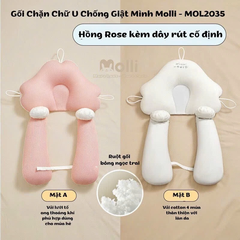 Gối chặn chữ U chống giật mình cho bé Molli