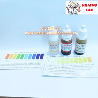 Chai 10ml dung dịch test kiểm tra đo pH, chlorin (clo) kèm bảng màu