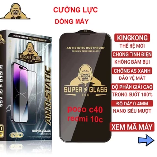 Kính cường lực Xiaomi redmi 10C / POCO C40 (ô 33) super kingkong full màn / miếng dán