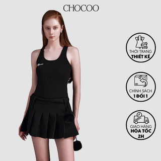 Áo ba lỗ nữ thiết kế CHOCOO TANK TOP kiểu dáng basic chất liệu thun tăm mịn cùng logo thêu nổi bắt mắt và tinh tế