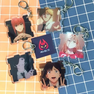 Móc Chìa Khóa Anime Chainsaw Man Keychain Acrylic Khung Lắp Ghép