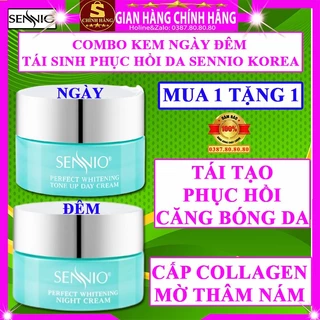 COMBO Kem ngày kem đêm tái sinh phục hồi da căng bóng Sennio hàn quốc chính hãng tái tạo phục hồi trắng da mờ thâm nám