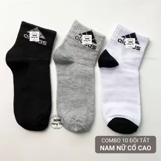 Set 10 đôi tất CỔ CAO GOM chất liệu cotton hàng VNXK, vớ nam nữ cổ cao vải dày vừa thoáng mát khử mùi