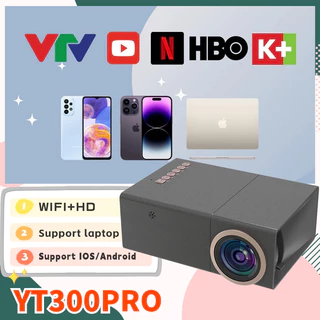 YT300Pro Máy chiếu mini, kết nối Wifi, hỗ trợ điện thoại iOS Android, laptop ,rạp hát tại nhà,Độ Phân Giải Full HD