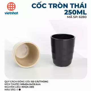Cốc nhựa tròn vân nhám melanin, nhựa phíp Việt Nhật