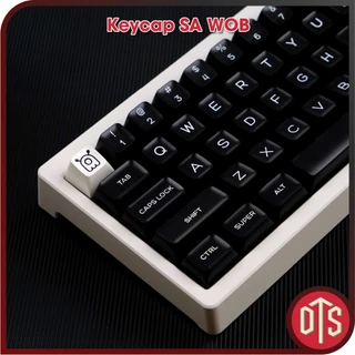 Keycap SA White on Black PBT Double shot WOB | Nút nhựa cho bàn phím cơ | Doublet DTS