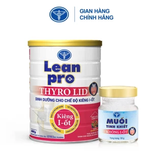 Bộ đôi muối không I-ốt và sữa Leanpro Thyro LID 900g - Dinh dưỡng cho chế độ kiêng I-ốt trong điều trị tuyến giáp