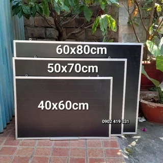 Bảng đen viết phấn, khung viền nhôm ( khách tự chọn size 40x60, 50x70, 60x80cm )