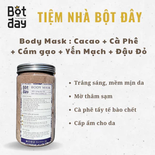 Bột Tắm Trắng Cà Phê Cacao - Trắng da, tẩy da chết, mờ thâm nám sạm da, Giảm sần lỗ chân lông