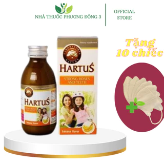 Canxi cho bé Hartus, thêm D3 và Vitamin K2, siro Hatus cho trẻ 4, 6 tháng 1 tuổi tăng chiều cao, Can xi nước d3k2