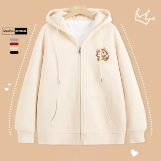 Áo Hoodie Zip, Áo Khoác Nam Nữ Unisex By PEABOO Mã Rồng Good Luck  Chất Nỉ Bông Form Rộng Mũ 2 Lớp