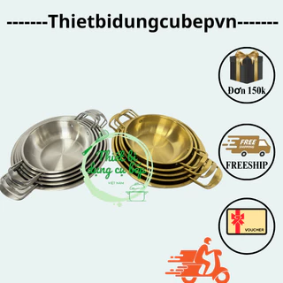 NỒI LẨU PHONG CÁCH HÀN QUỐC INOX 304 MẠ VÀNG ĐẸP MẮT, CÓ TAY CẦM , NHIỀU KÍCH CỠ (BIN_WU)