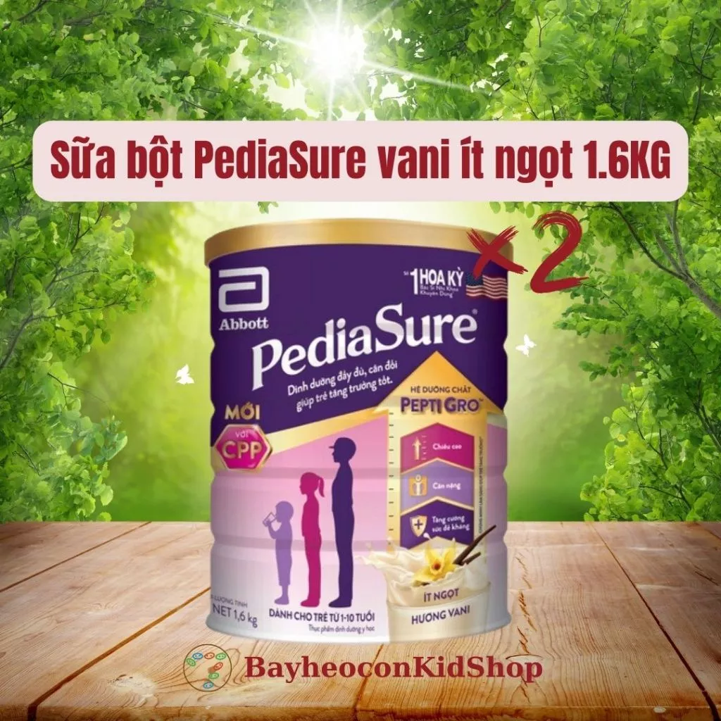 [Date 2026] Combo 2 lon Sữa Bột Pediasure B/A hương Vanila 1,6 kg