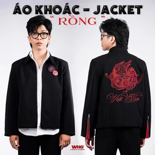 Áo khoác WHO CONCEPT Áo Jacket Rồng Định hình dây kéo thẳng Đệm vai