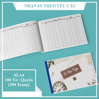 SỔ QUẢN LÝ NHÀ NGHĨ - 100 TỜ / 200 TRANG - KHỔ A4