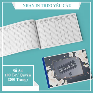 SỔ QUẢN LÝ DOANH THU HÀNG THÁNG - 100 TỜ / 200 TRANG - KHỔ A4