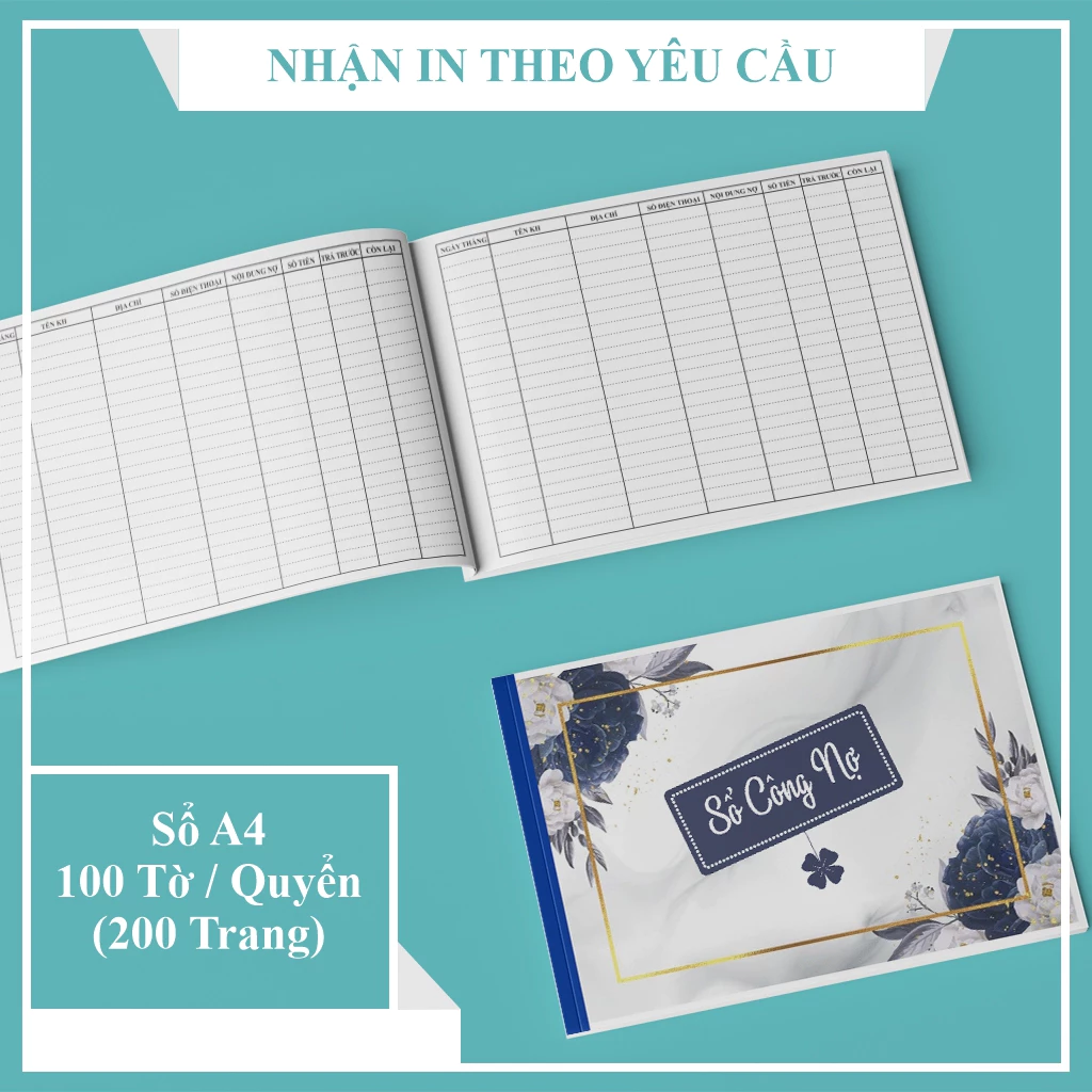 SỔ CÔNG NỢ - 100 TỜ / 200 TRANG - KHỔ A4